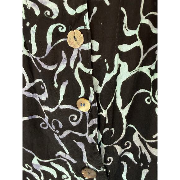 Tropical Group Dress Blue Sleeveless Button Up Hawaiian Beachy Vacation Size XL - Picture 6 of 10